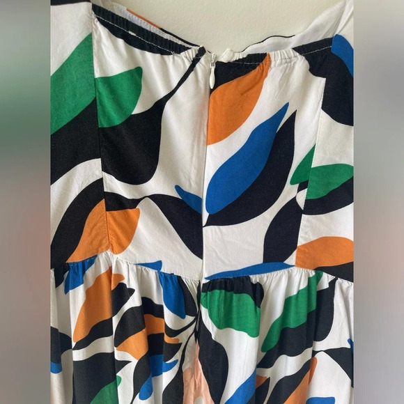 eloquii jumpsuit short sleeve wide leg leaf print back zip rayon size 14 - Picture 4 of 10